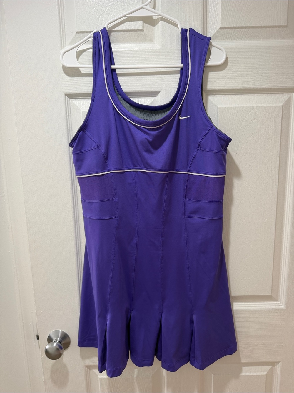 Vintage Nike Purple Sleeveless Athletic Midi Tennis Dress - built in bra - XL